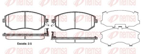 Комплект гальмівних колодок TOYOTA GT, SUBARU IMPREZA, SUBARU FORESTER, REMSA (095104)
