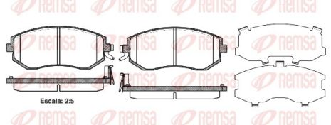 Комплект гальмівних колодок TOYOTA GT, SUBARU IMPREZA, SUBARU FORESTER, REMSA (095104)