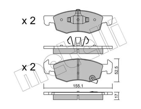 Комплект гальмівних колодок OPEL CORSA, METELLI (2210340)