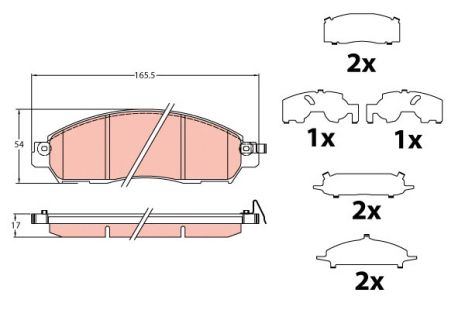 Комплект тормозных колодок NISSAN LEAF, NISSAN NP300, NISSAN NAVARA, TRW (GDB2182)