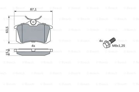 Комплект тормозных колодок FIAT ULYSSE, LANCIA PHEDRA, CITROËN C8, BOSCH (0986424751)