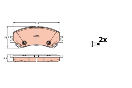 Комплект тормозных колодок RENAULT SCÉNIC, RENAULT GRAND SCÉNIC, RENAULT MEGANE, TRW (GDB2152)