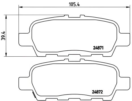 Гальмівних комплект колодок JX INFINITI, MURANO NISSAN, XL7 SUZUKI, BREMBO (P56068)