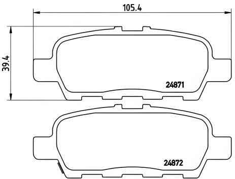 Гальмівних комплект колодок JX INFINITI, MURANO NISSAN, XL7 SUZUKI, BREMBO (P56068)