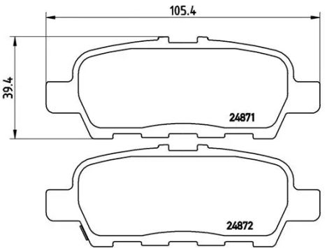 Комплект гальмівних колодок INFINITI JX, NISSAN MURANO, SUZUKI XL7, BREMBO (P56068)