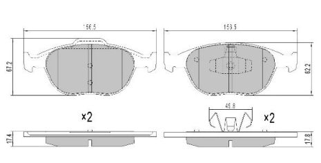 Комплект гальмівних колодок FORD FIESTA, FORD TRANSIT, FORD STREET, FREMAX (FBP1305)