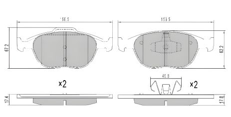 Тормозні колодки для FORD FIESTA, FORD TRANSIT, FORD STREET, FREMAX (FBP1305)