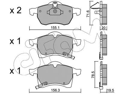 Комплект тормозных колодок OPEL ASTRA, OPEL ZAFIRA, CIFAM (8222580)