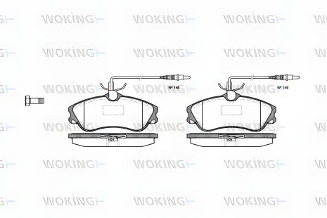 Гальмівних колодок комплект CITROËN XSARA, PEUGEOT 306, PEUGEOT PARTNER, WOKING (P734304) Гальмівних колодок комплект CITROËN XSARA, PEUGEOT 306, PEUGEOT PARTNER, WOKING (P734304)