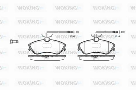 Комплект гальмівних колодок CITROËN XSARA, PEUGEOT 306, PEUGEOT PARTNER, WOKING (P734304)