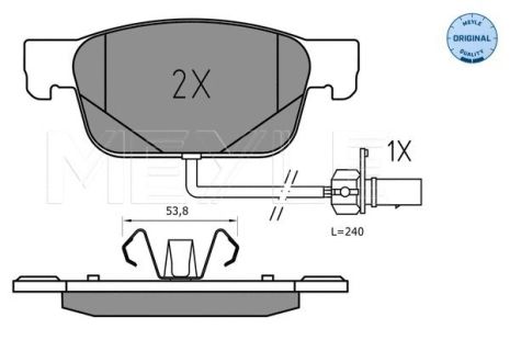 Комплект гальмівних колодок AUDI A5, AUDI A4, MEYLE (0252238317)