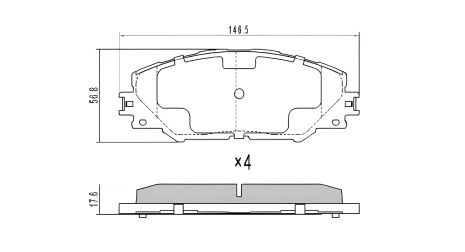 Комплект колодок гальмівних TOYOTA PRIUS/ TOYOTA RAV4/ TOYOTA AURIS, FREMAX (FBP1568)