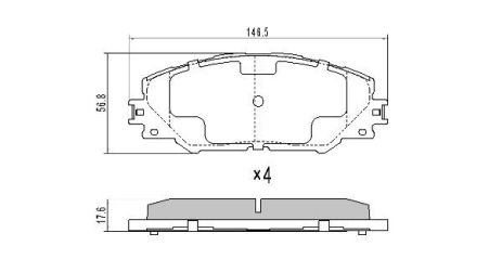 Комплект тормозных колодок TOYOTA PRIUS, TOYOTA RAV4, TOYOTA AURIS, FREMAX (FBP1568)