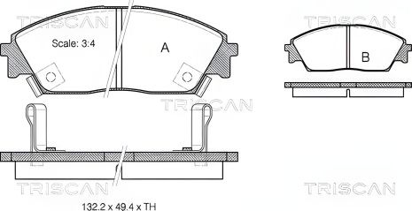 Тормозные колодки комплект для HONDA CONCERTO, CIVIC и PRELUDE, TRISCAN (811040885)