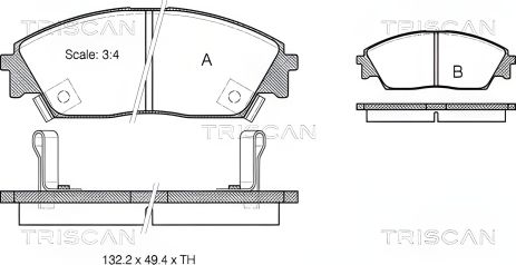 Тормозные колодки комплект для HONDA CONCERTO, CIVIC и PRELUDE, TRISCAN (811040885)