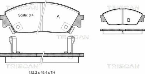 Комплект гальмівних колодок HONDA CONCERTO, HONDA CIVIC, HONDA PRELUDE, TRISCAN (811040885)