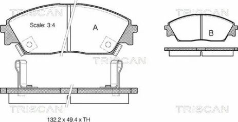 Комплект гальмівних колодок HONDA CONCERTO, HONDA CIVIC, HONDA PRELUDE, TRISCAN (811040885)