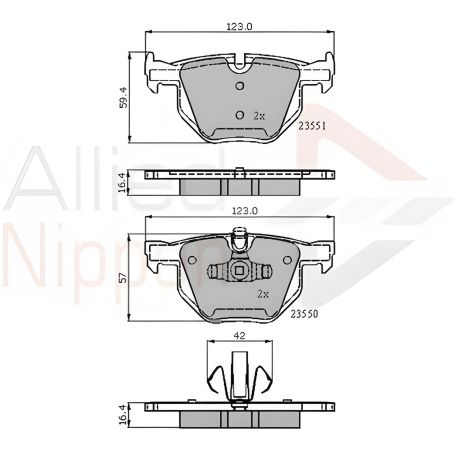 Гальмівні колодки комплект для BMW 3 і BMW X1, COMLINE (ADB01671)