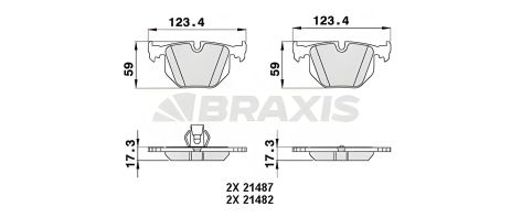Комплект гальмівних колодок LAND ROVER, BRAXIS (AA0264) Комплект гальмівних колодок LAND ROVER, BRAXIS (AA0264)