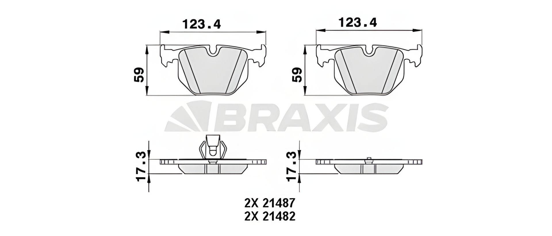 Комплект гальмівних колодок LAND ROVER, BRAXIS (AA0264) Комплект гальмівних колодок LAND ROVER, BRAXIS (AA0264)