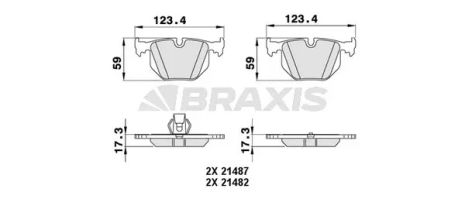 Комплект тормозных колодок LAND ROVER, BRAXIS (AA0264) Комплект тормозных колодок LAND ROVER, BRAXIS (AA0264)