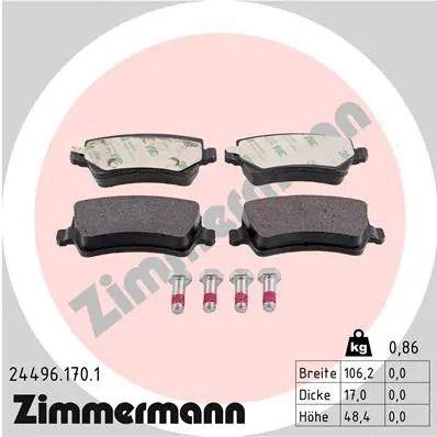 Комплект гальмівних колодок LAND ROVER, VOLVO ASIA, VOLVO (CHANGAN), ZIMMERMANN (244961701)
