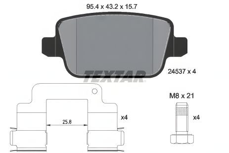 Гальмівних колодок Комплект PREVÉ PROTON, LAND ROVER, SUPRIMA PROTON, TEXTAR (2453701)