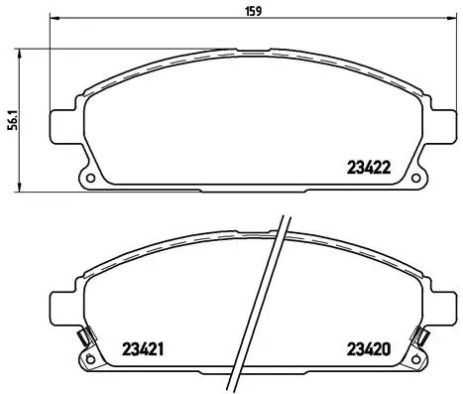 Комплект тормозных колодок ISUZU FILLY, HONDA ELYSION, INFINITI Q45, BREMBO (P56040)
