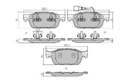 Комплект тормозных колодок VW TRANSPORTER, VW MULTIVAN, FREMAX (FBP1672)