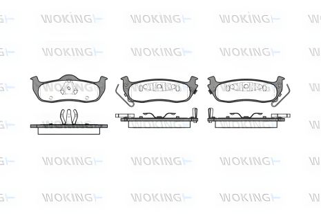 INFINITI QX56, JEEP COMMANDER, NISSAN NP300, гальмівних колодок комплект, WOKING (P1006302) INFINITI QX56, JEEP COMMANDER, NISSAN NP300, гальмівних колодок комплект, WOKING (P1006302)