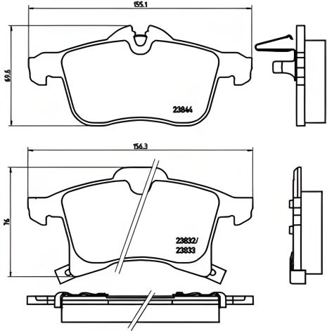 Комплект колодок гальмівних CHEVROLET VIVA, OPEL MERIVA, OPEL ZAFIRA, BREMBO (P59045) Комплект колодок гальмівних CHEVROLET VIVA, OPEL MERIVA, OPEL ZAFIRA, BREMBO (P59045)