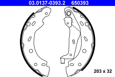 Комплект гальмівних колодок SMART FORTWO, SMART ROADSTER, SMART CITY-COUPE, ATE (03013703932)