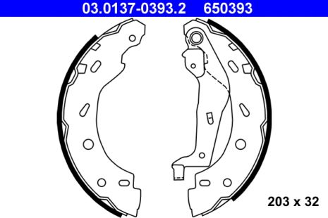 Комплект гальмівних колодок SMART FORTWO, SMART ROADSTER, SMART CITY-COUPE, ATE (03013703932)