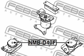 Подушка двигуна NISSAN PATHFINDER, NISSAN XTERRA, NISSAN NP300, FEBEST (NMBD40F)