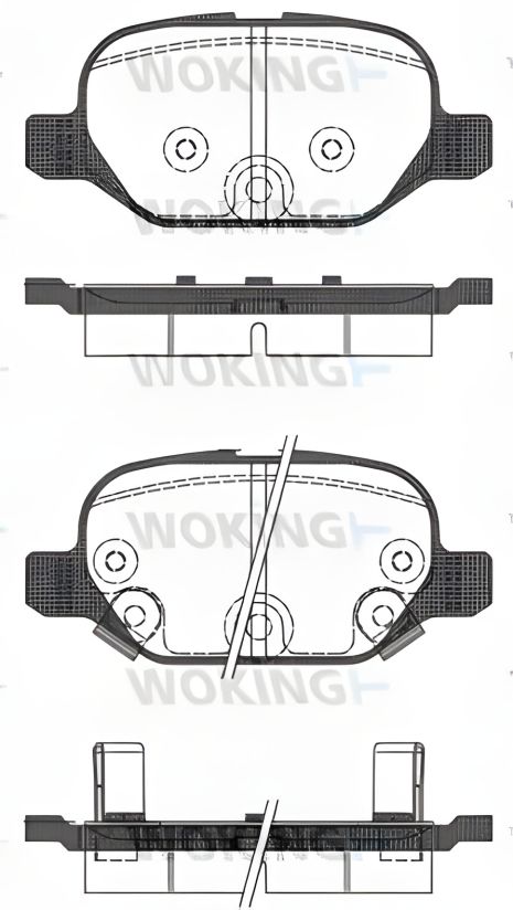 Комплект гальмівних колодок FIAT PANDA, FIAT 500L, WOKING (P627332)