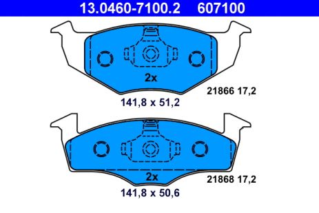 Тормозных колодок комплект SKODA FABIA, SEAT AROSA, VW FOX, ATE (13046071002) Тормозных колодок комплект SKODA FABIA, SEAT AROSA, VW FOX, ATE (13046071002)