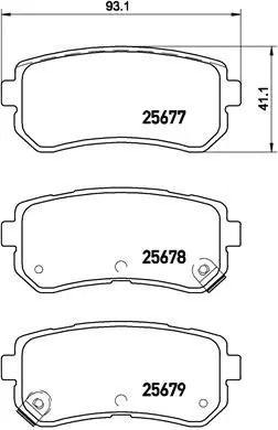 Комплект тормозных колодок KIA PICANTO, HYUNDAI KONA, HYUNDAI TUCSON, BREMBO (P30068)