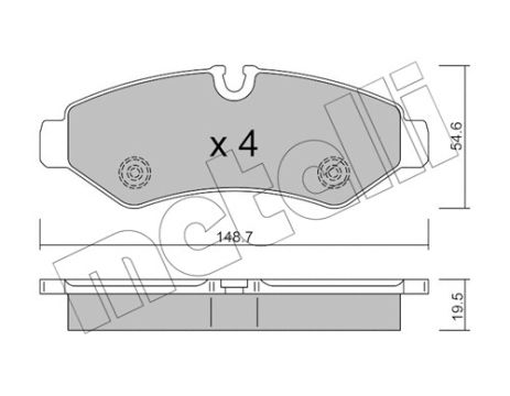 Комплект гальмівних колодок MB SPRINTER, MB eSPRINTER, METELLI (2212750)