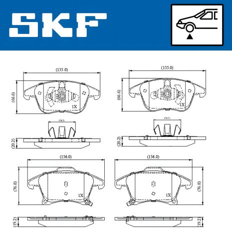 Комплект тормозных колодок FORD GALAXY, FORD MONDEO, FORD S-MAX, SKF (VKBP80359A)