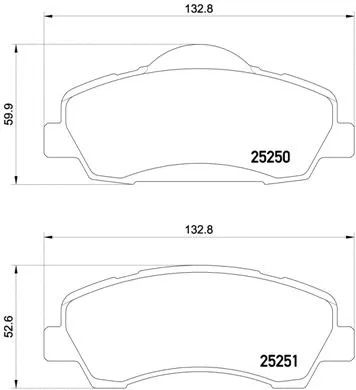 Комплект тормозных колодок CITROËN C4, PEUGEOT 308, PEUGEOT 301, BREMBO (P61113)