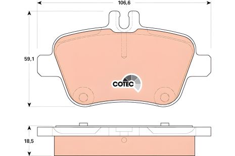 Комплект колодок гальмівних MB (BBDC), MB GLA-CLASS, MB SLC, TRW (GDB1920)