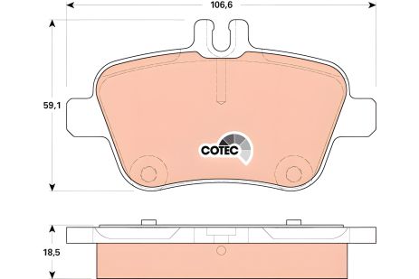 Комплект колодок гальмівних MB (BBDC), MB GLA-CLASS, MB SLC, TRW (GDB1920)
