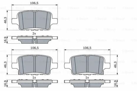 Комплект гальмівних колодок OPEL INSIGNIA, BOSCH (0986424870)