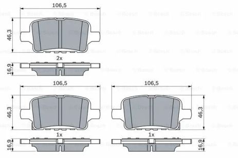 Комплект тормозных колодок OPEL INSIGNIA, BOSCH (0986424870)