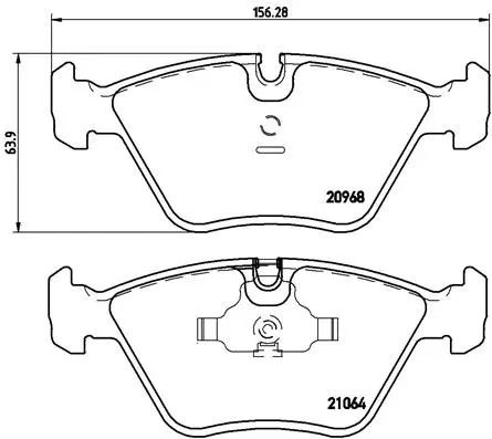 Комплект гальмівних колодок BMW Z3, BMW 7, BMW 5, BREMBO (P06012)