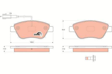 Комплект гальмівних колодок для LANCIA MUSA, FIAT IDEA, FIAT PUNTO, TRW (GDB1590) Комплект гальмівних колодок для LANCIA MUSA, FIAT IDEA, FIAT PUNTO, TRW (GDB1590)