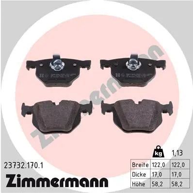 Комплект тормозных колодок BMW 6, BMW 5, ZIMMERMANN (237321701)