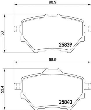 Комплект гальмівних колодок FIAT DOBLO, FENGXING T5, OPEL ASTRA, BREMBO (P61122)