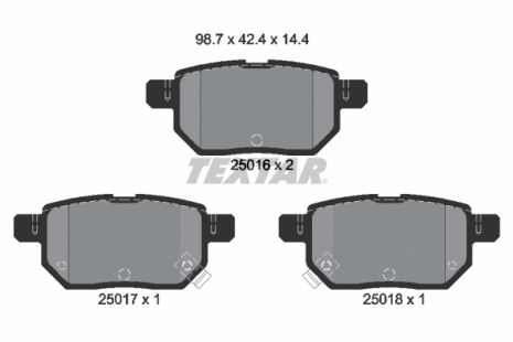Комплект тормозных колодок ZOTYE Z360, PONTIAC VIBE, HAVAL H1, TEXTAR (2501601)