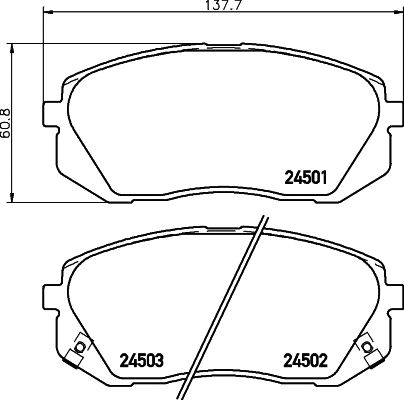 Комплект гальмівних колодок KIA SPORTAGE, HYUNDAI KONA, KIA SELTOS, NISSHINBO (NP6019)